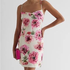 NWT Express Floral Cowl Neck Dress Mini Slip Dress